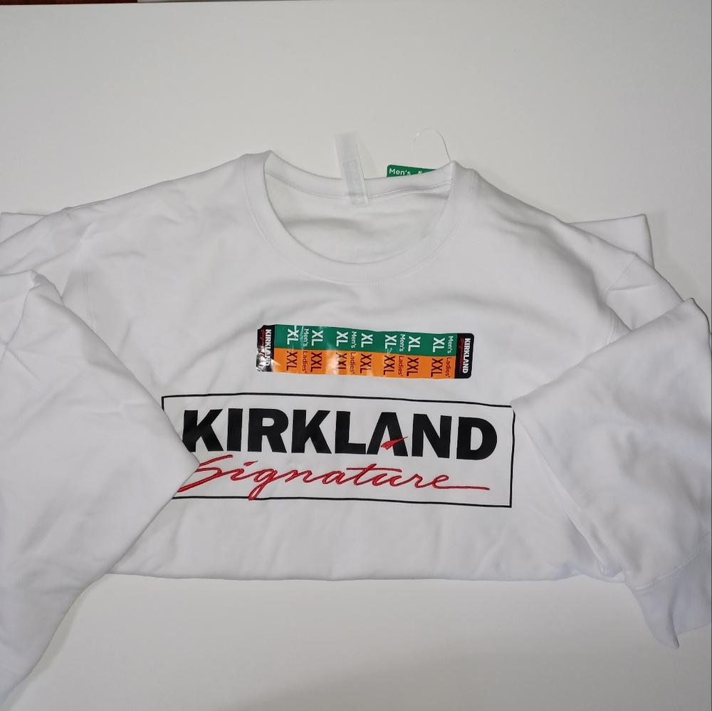 Unisex Costco Kirkland Signature Sweatshirt WHITE Mens XL & Womens XXL
